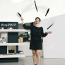 BergHoff Belgium manager Hilde Rutten with chefs knives