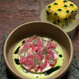 Coconut cream – Palm heart – Physalis – Seaweed – Rosehip